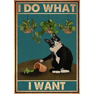ZMKDLL Decoración de gato negro con texto en inglés I Do_1