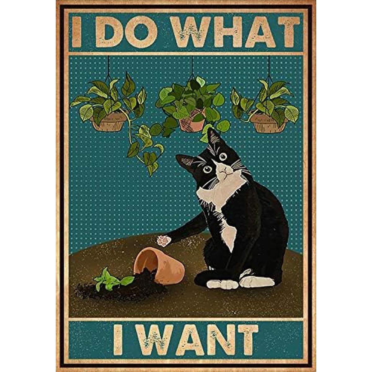 ZMKDLL Decoración de gato negro con texto en inglés I Do