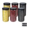 ZMYBCPACK Paquete de 6 tarros grandes de plástico_1