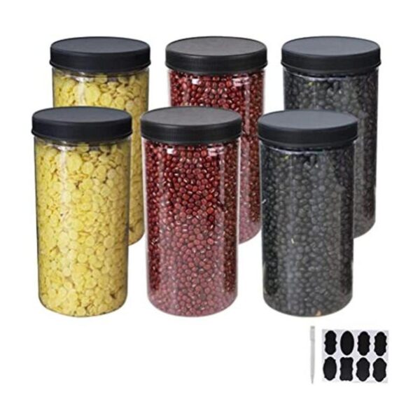 ZMYBCPACK Paquete de 6 tarros grandes de plástico_1