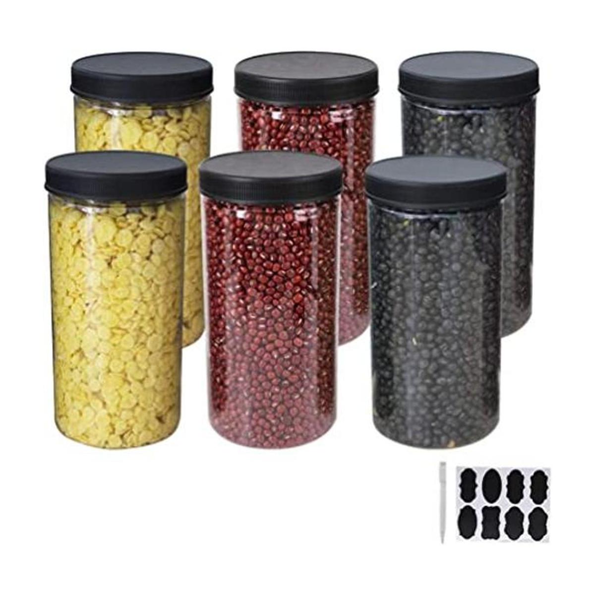 ZMYBCPACK Paquete de 6 tarros grandes de plástico