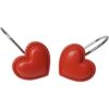 ZILucky Set of 12 Red Heart Shape Shower Curtain Hooks
