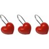 ZILucky Set of 12 Red Heart Shape Shower Curtain Hooks