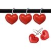 ZILucky Set of 12 Red Heart Shape Shower Curtain Hooks