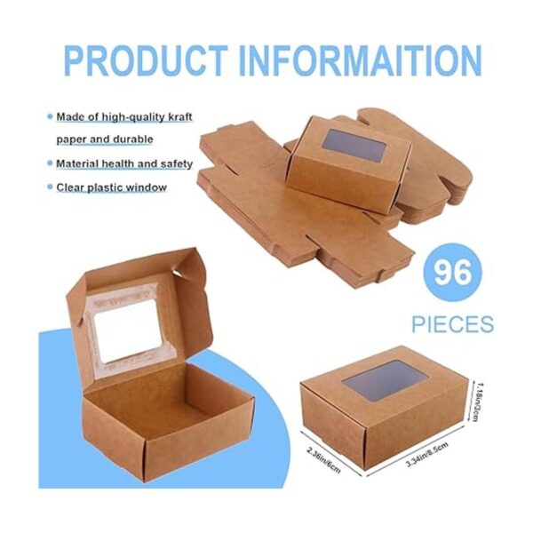 Ywin 96 piezas de mini caja de papel kraft con cajas de