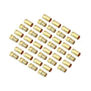 Youme 20 pares de conectores de bala banana dorada de