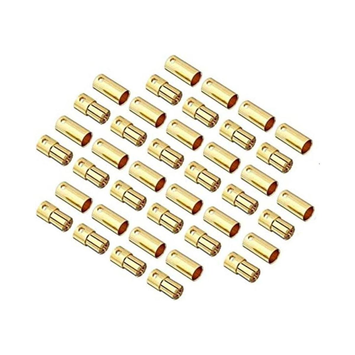 Youme 20 pares de conectores de bala banana dorada de