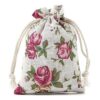 YoungJewl 50 bolsas de arpillera con cordón de lino rosas