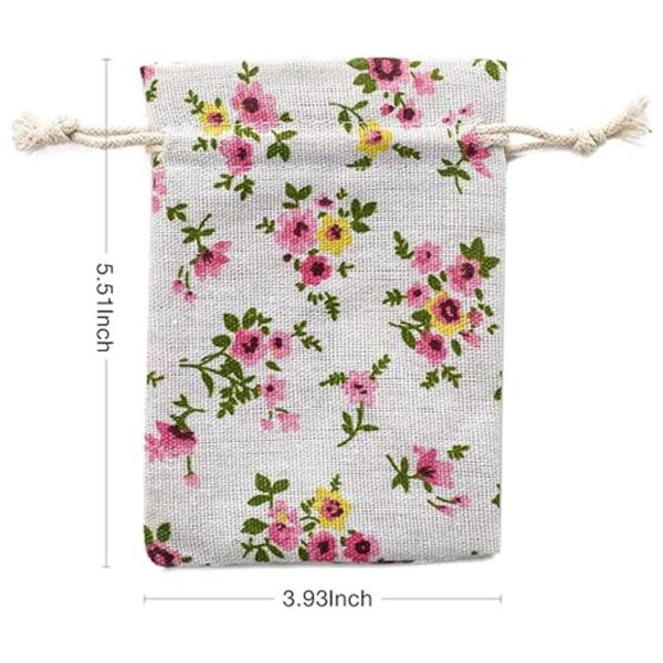 YoungJewl 50 bolsas de arpillera con cordón de lino rosas