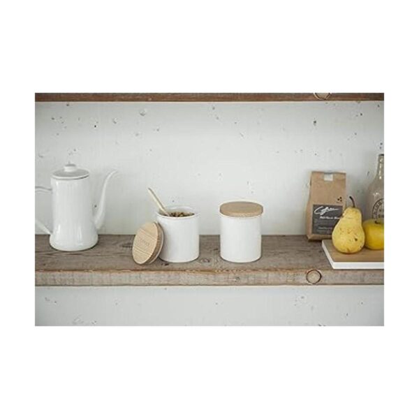Yamazaki Home Tosca Recipiente de cerámica Organizador
