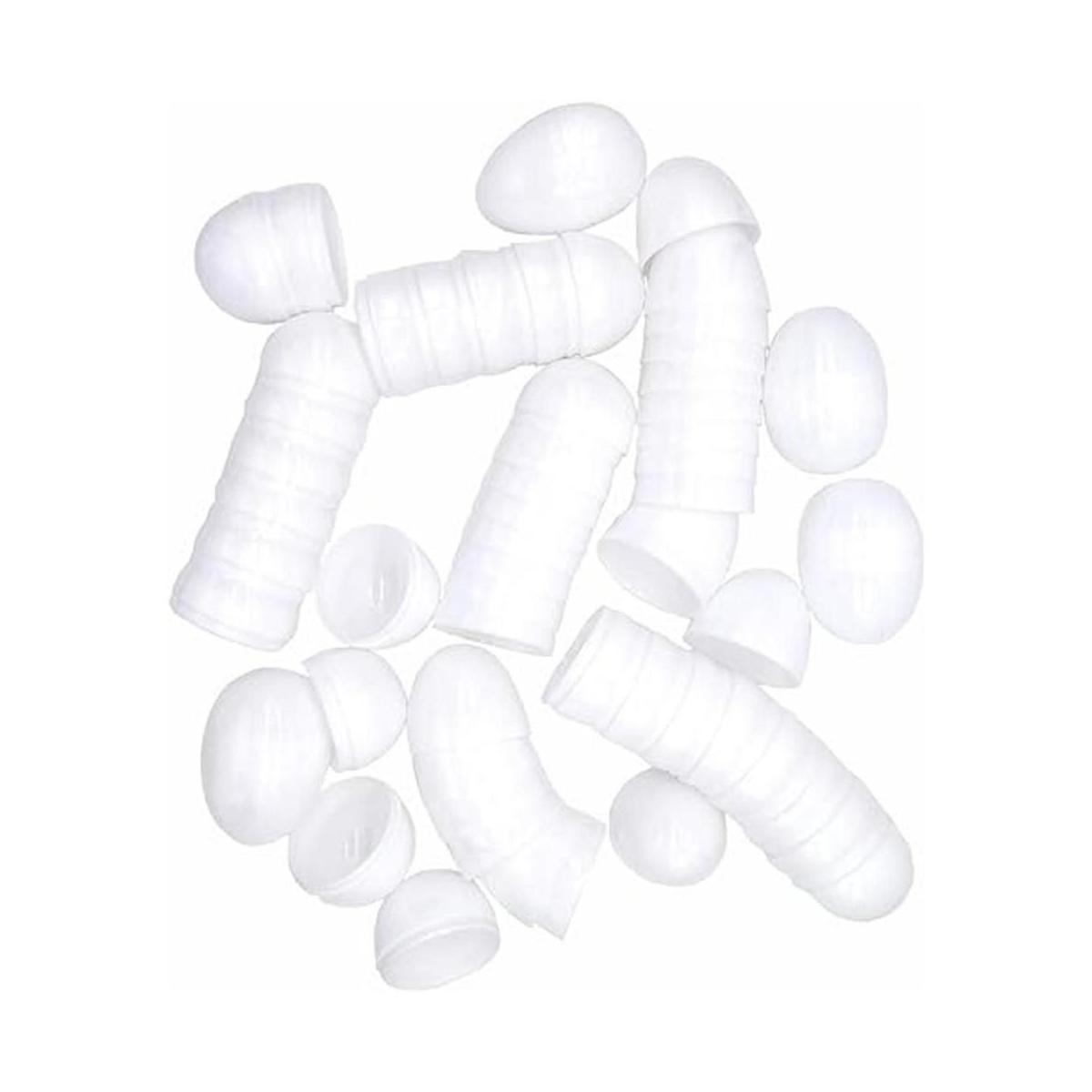 YTYKINOY 30 huevos de Pascua de plástico blanco en blanco