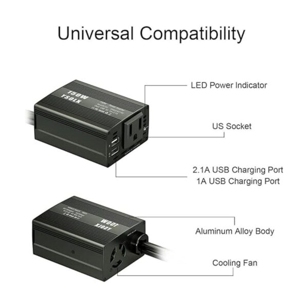 YSOLX Inversor de corriente de 150 W CC 12 V a 110 V AC_3