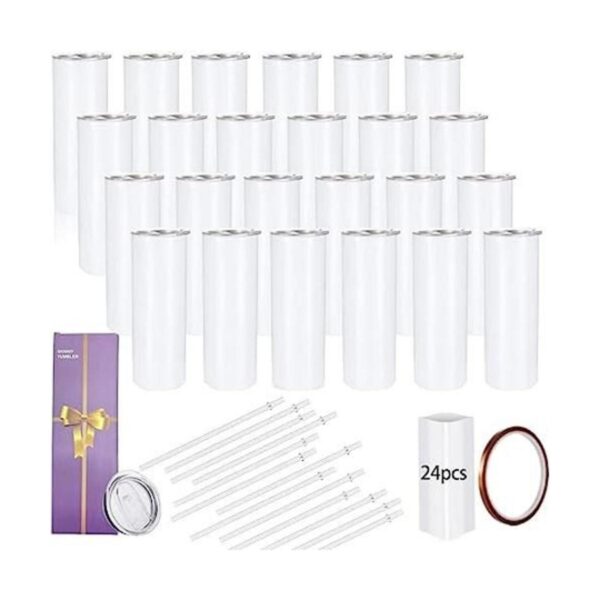 YOUKE OLA Paquete de 24 vasos de sublimación rectos y
