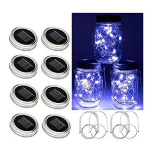 YJFWAL Luz solar para tapa de masón paquete de 8 30 luces
