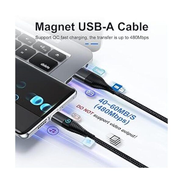 YKZ Cable de carga magnético 3 en 1 cable USB multiimán_3