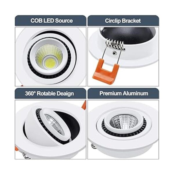 YGSTech Iluminación LED empotrada de 3.5 pulgadas luz_4