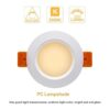 YGSTech Lámpara empotrable LED de 2.0 in regulable 3 W_2