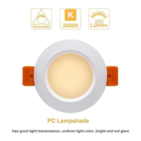 YGSTech Lámpara empotrable LED de 2.0 in regulable 3 W_2