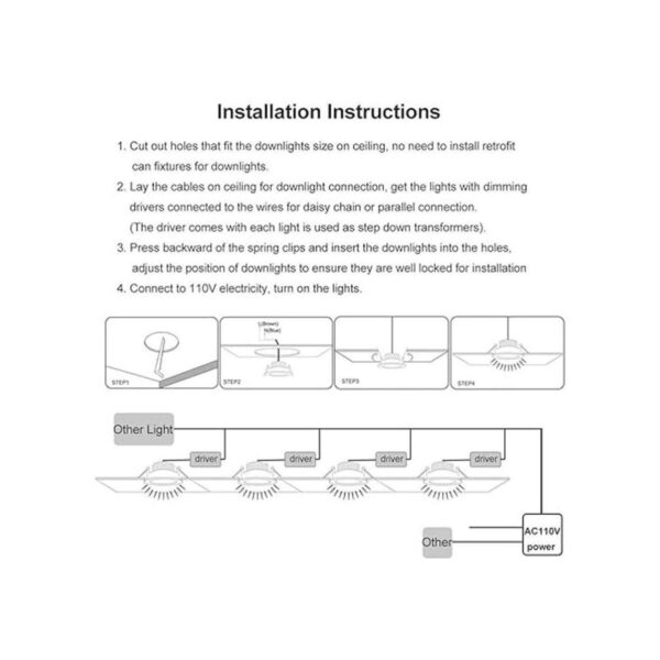YGSTech Iluminación LED empotrable regulable de 2_4