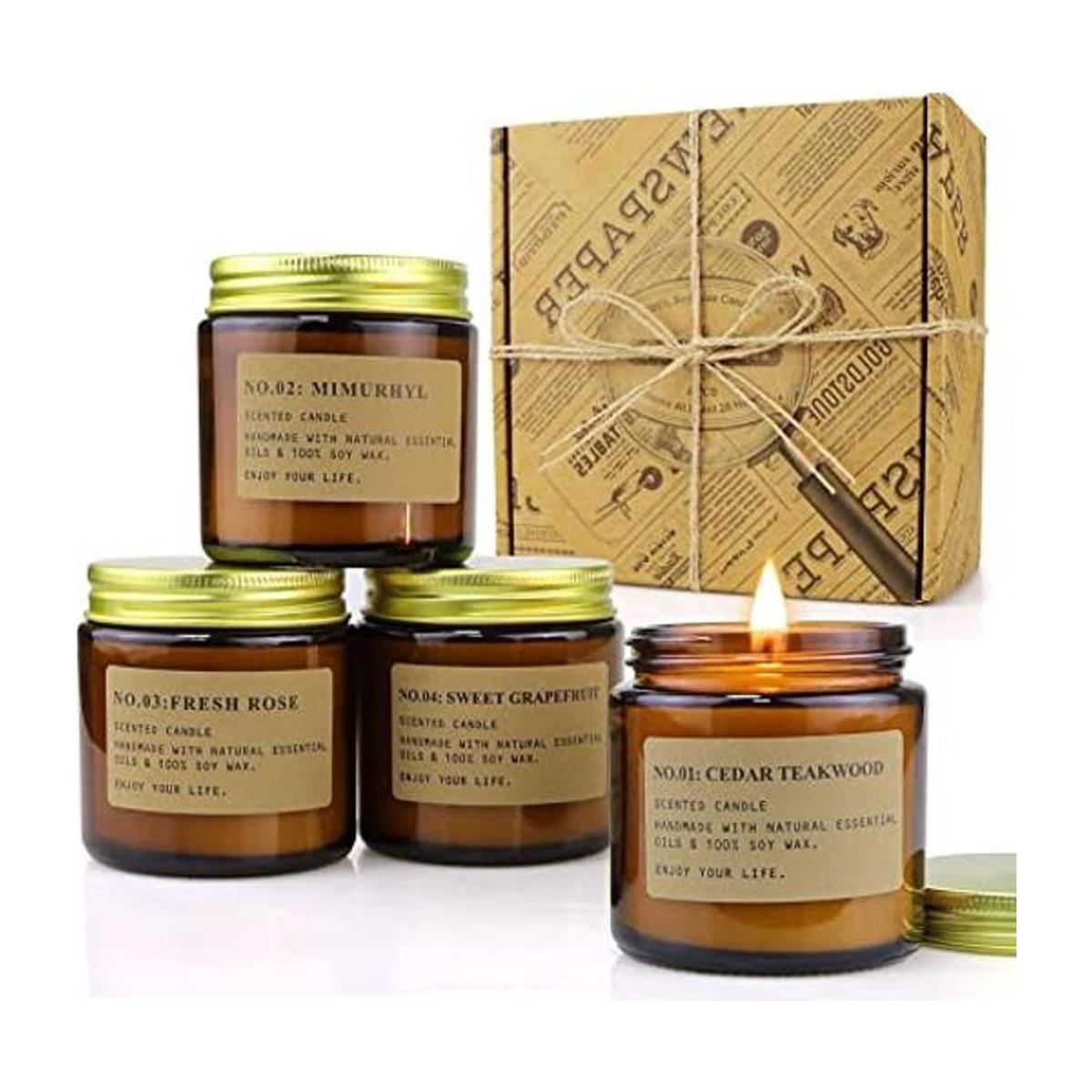 YFYTRE Juego de 4 velas perfumadas de cera de soja velas
