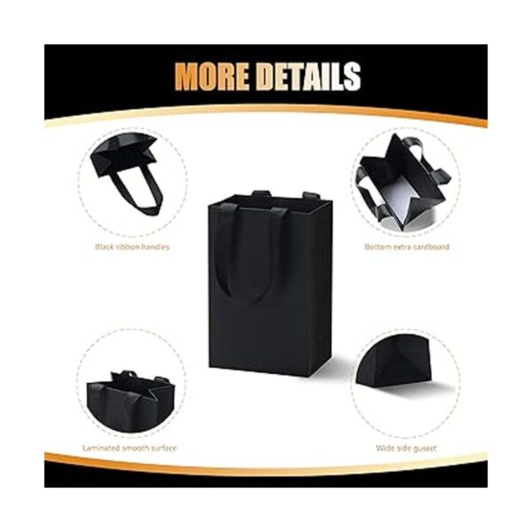 YACEYACE Bolsas de regalo negras con asas 10 bolsas de