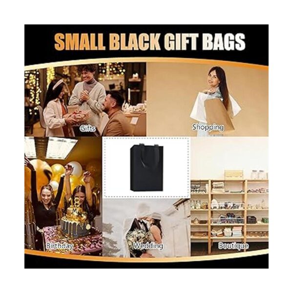 YACEYACE Bolsas de regalo negras con asas 10 bolsas de