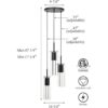 XiNBEi Lighting Lámpara colgante moderna de 3 luces en