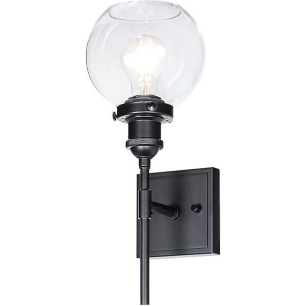 XiNBEi Lighting Lámpara de pared negra 1 lámpara de baño