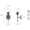 XiNBEi Lighting Lámpara de pared negra 1 lámpara de baño