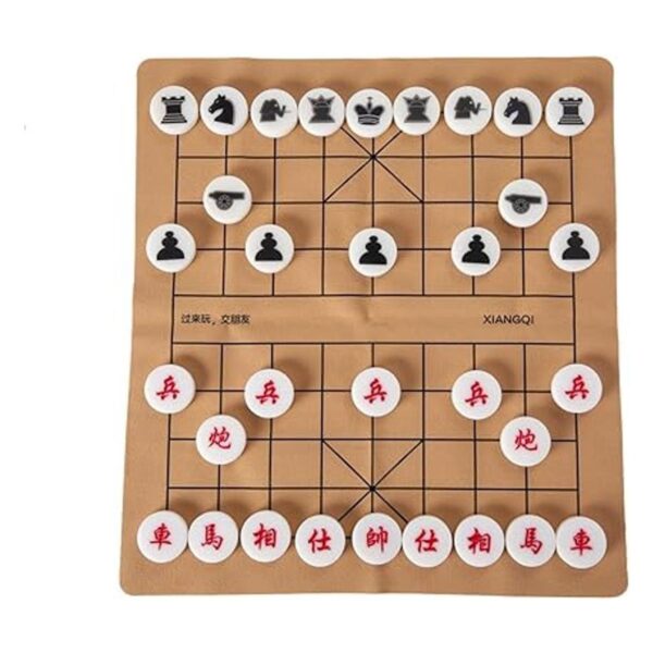 Xiangqi Juego de mesa de ajedrez chino portátil tablero_4