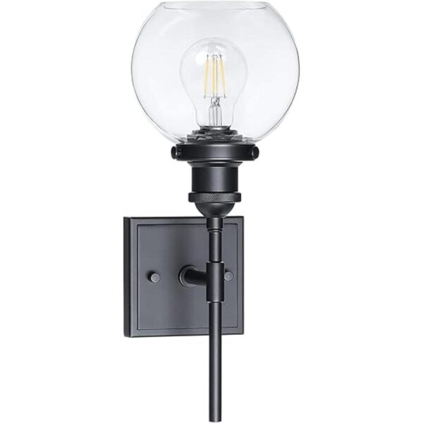 XiNBEi Lighting Lámpara de pared negra 1 lámpara de baño