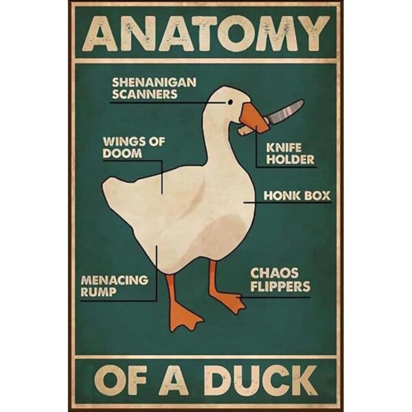XZHDXTIN Duck Knowledge Letrero de metal de lata de_2