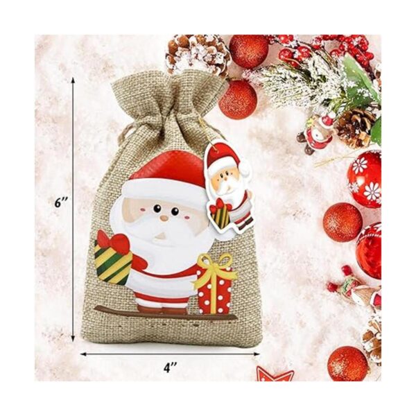 WorldBazaar Bolsas de regalo pequeñas de yute de Navidad
