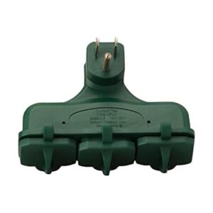 Woods 13270 Adaptador cubierto de 3 tomas color verde_1