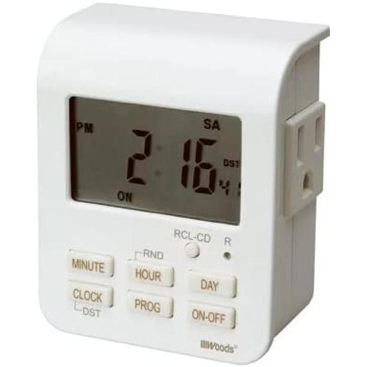 Woods 50009WD Temporizador de enchufe digital resistente