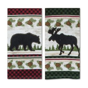Woodland Moose and Bear Juego de 2 toallas de rizo para_1