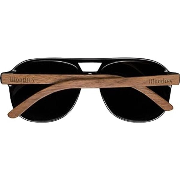 Woodies Gafas de sol estilo aviador de madera de nogal con_3