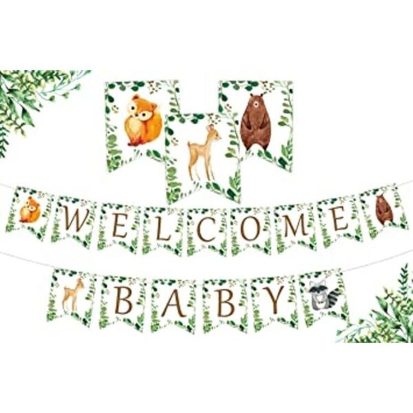 Woodland Guirnalda de banderines para bebés con diseño de_1