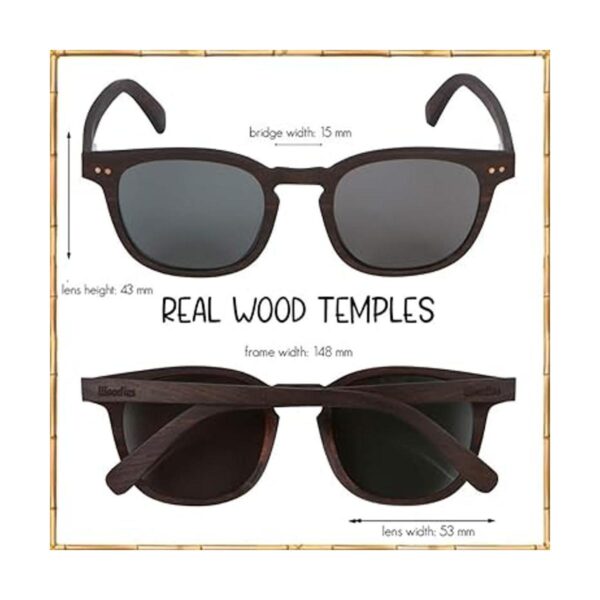 Woodies Lentes de sol Full Foster de madera de ébano con_2