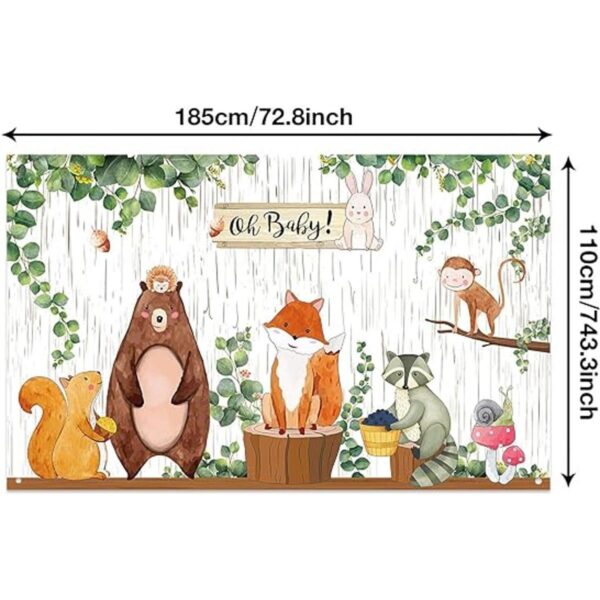 Woodland Cartel de fondo para baby shower tela grande_2