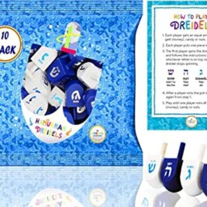 Wood Dreidel 30 Dreidels de madera maciza azul y blanco de_1