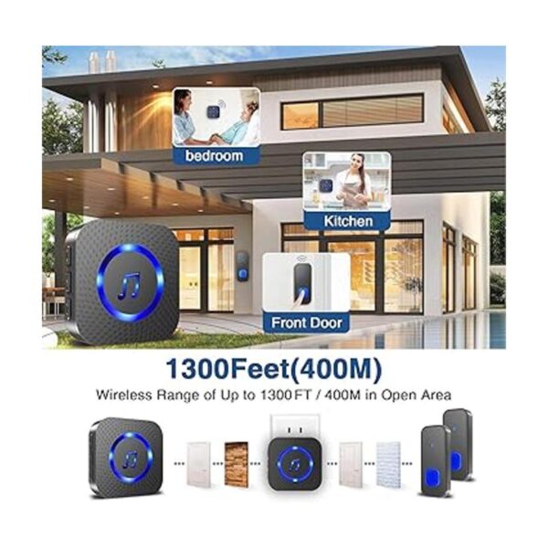 Wireless Doorbell Waterproof Door Bell Battery Operated_2