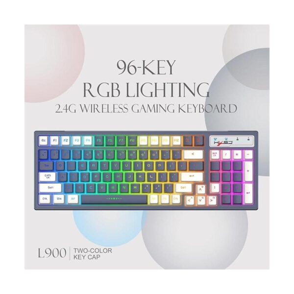 Wireless Gaming Keyboard RGB Backlit Rechargeable 2000mAh_4