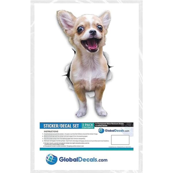 Winston Bear 3D Dog Pegatinas Paquete de 2 Excitado_6