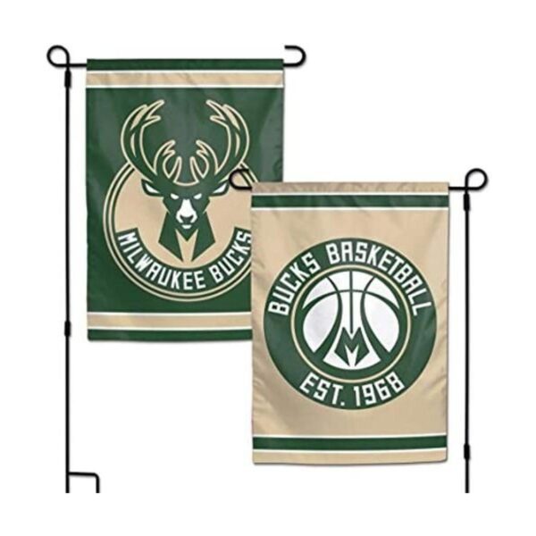 WinCraft Milwaukee Bucks Bandera 12 x 18 estilo jardín 2_1