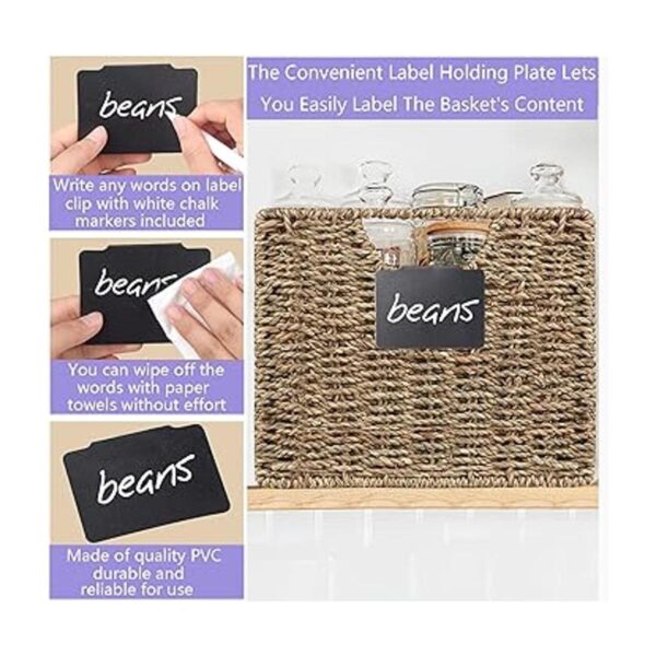 Wicker Storage Basket Woven Storage Basket with Labels_3