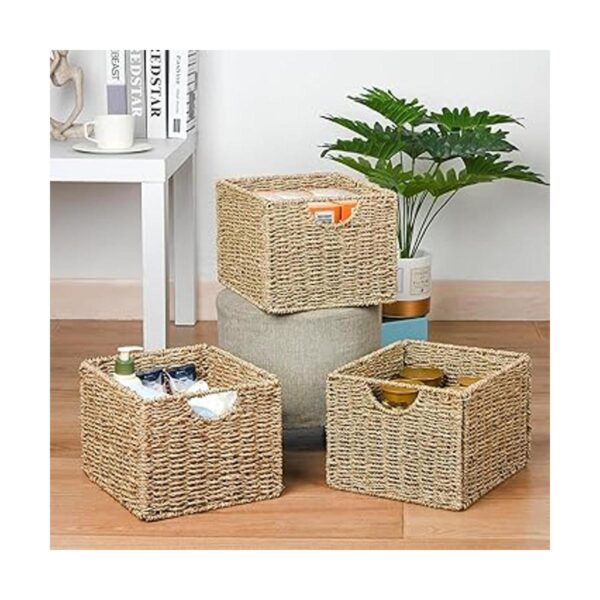 Wicker Storage Basket Woven Storage Basket with Labels_2