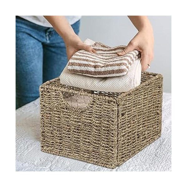Wicker Storage Basket Woven Storage Basket with Labels_4