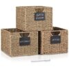 Wicker Storage Basket Woven Storage Basket with Labels_1