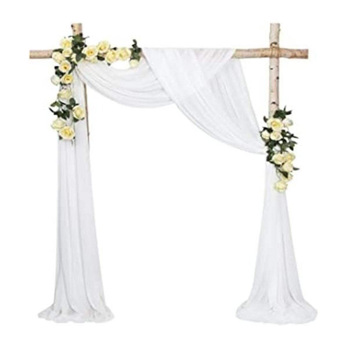 White Arch Drapes 2 paneles de 6 yardas de telón de fondo